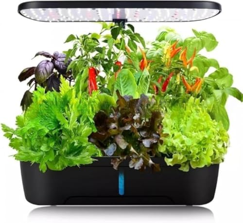 Xiraivke 水耕栽培キット 自動水循環 低ノイズコンパクト 室内家庭菜園 ハーブ/ミニトマト/きくらげ栽培用 スタイリッシュデザイン 3 穴タイプ 高さ調整可能