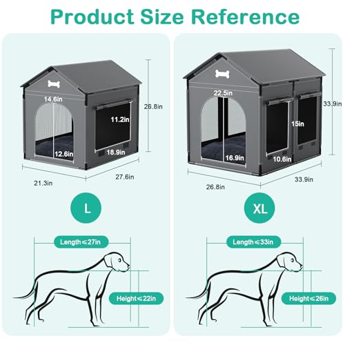 XL Dog House Indoor Dog Kennel Bed Mat with Cushion for Small Medium Large Dogs Cats, Winter Warm Cat Nest Puppy Cave Sofa Pet Products Easy Assembly - Image 3