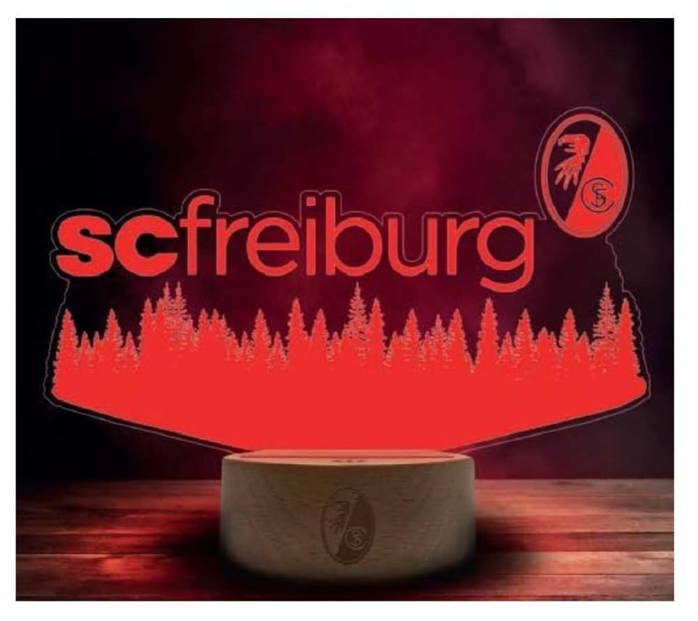 SC Freiburg LED Lampe Licht ** Holz Skyline **