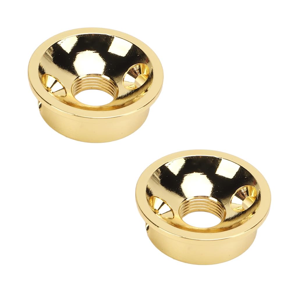 Laroal 2pcs Electric Guitar Jack Cover Electric Guitar Jack Guitar Output Socket Plate Compatible With TELE Style Guitar Musical Instrument Accessories (Gold) - Image 2