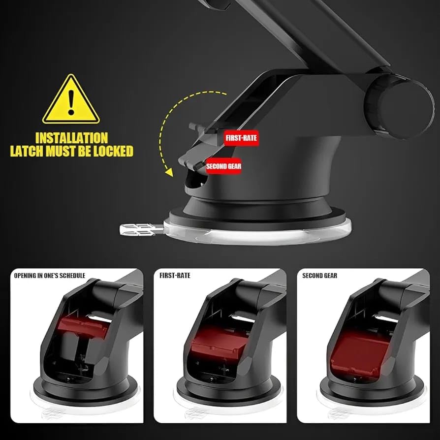 Image of URS Enterprises Car Phone Holder, 3 in 1 Auto Dashboard Windshield Air Vent Cell Phone Mount, Suction Cup & Clip, Hands-Free Car Interior Accessories, Universal for iPhone Android All Smartphone