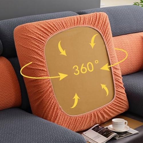 Housse de coussin extensible 2 places forme L couleur H pour canapé et fauteuil - 4