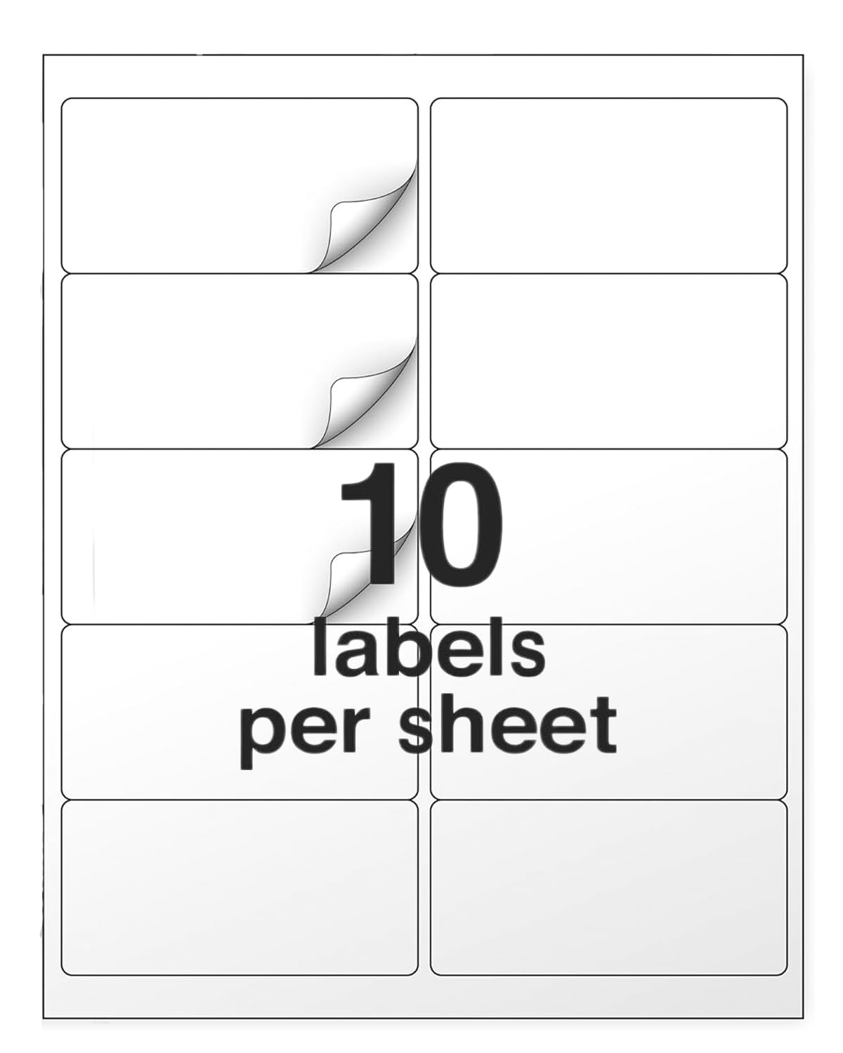 2" x 4" Shipping Address Labels for Laser Inkjet Printer, Mailing Label White for Package or Envelope, Printable Label Sheet 5163 8163 (50 Sheets 500 Labels)