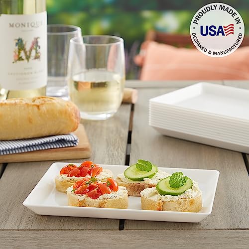 Us Acrylic 9236 Avant Rectangular Plates (Set Of 12) White thumb #1