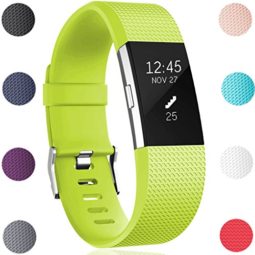 HUMENN Correa para Fitbit Charge 2, Edición Especial Deportes Recambio de Pulseras Ajustable Accesorios para Fitbit Charge 2 Grande Verde