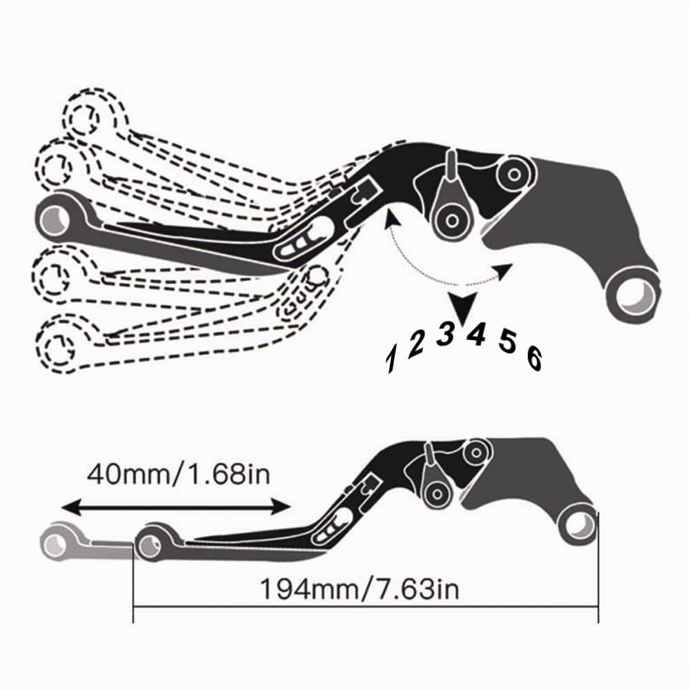 Adjustalbe - Kit di manopole per manubrio in alluminio pieghevoli ed estensibili per Yamaha T-MAX 500 530 560 2001-2020 (T-MAX 2001-2007, kit rosso)