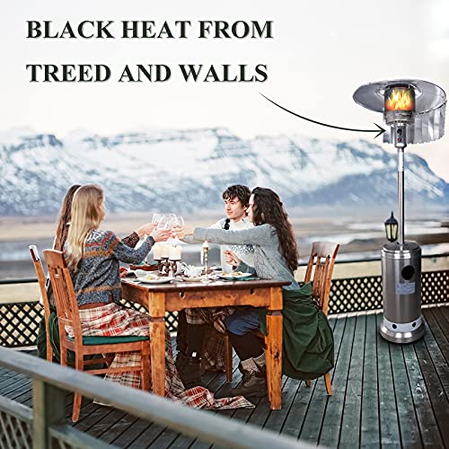 Patio Heater Reflector Shield for Propane Patio Heaters and Round Natural Gas, Collapsible and Portable