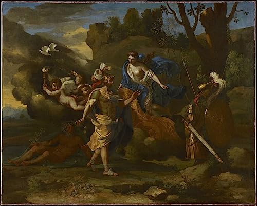 Cuadro en lienzo de alta calidad con pintura de Venus y Eneas para salón (60x90cm)