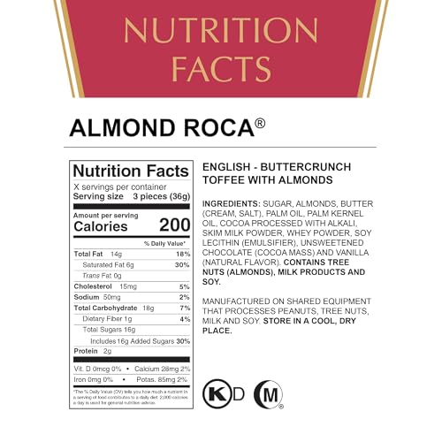 Almond Roca Buttercrunch Toffee with Chocolate and Almonds (Pack of 2),1.87 pounds
