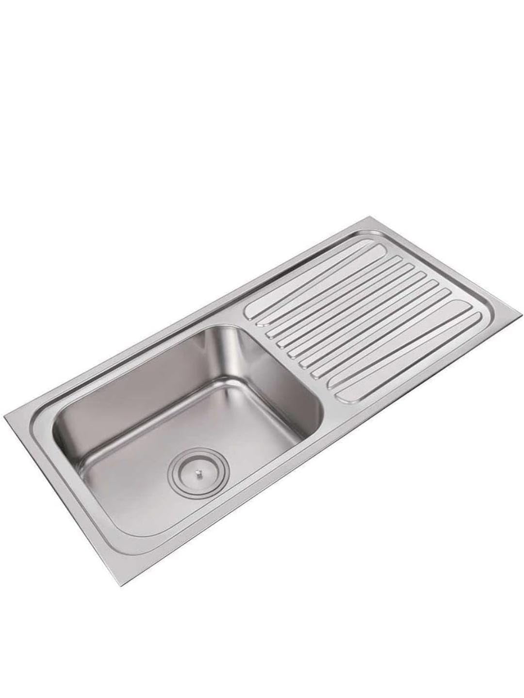 PARAGARC S.S Sink 37X18X8 Bowl Sink With Drain Board, Silver, Chrome Finish, Stainless Steel (B0CJFQR6FM) Amazon Price History, Amazon Price Tracker
