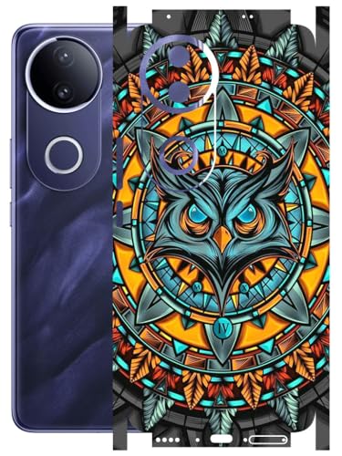 Image of AtOdds - Full Body Back Screen Guard Protector Film - Lamination Wrap Skin Sticker Compatible with VIVO T4R (5G) | Scratchproof Matte Finish (Design - Night Owl)