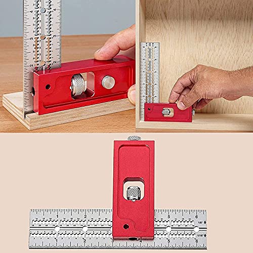 Combination and Double Square Woodworking Tools, Woodpecker Combination and Double Square, Carpentry Tools for Wood Set, for Machinery Woodworking Applications (12 inch)