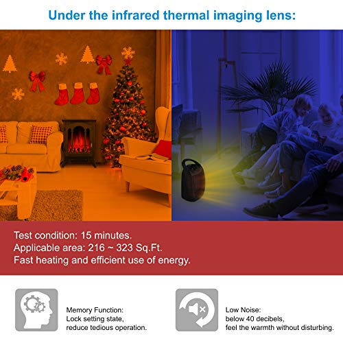 Joy Pebble Compact Electric Fireplace Heater, Freestanding Stove Heater With Realistic Flame - Etl Certified - Overheating Protection Small Spaces Heater - 1000/1500W (16.3" W X 22.8" H) #TOP3