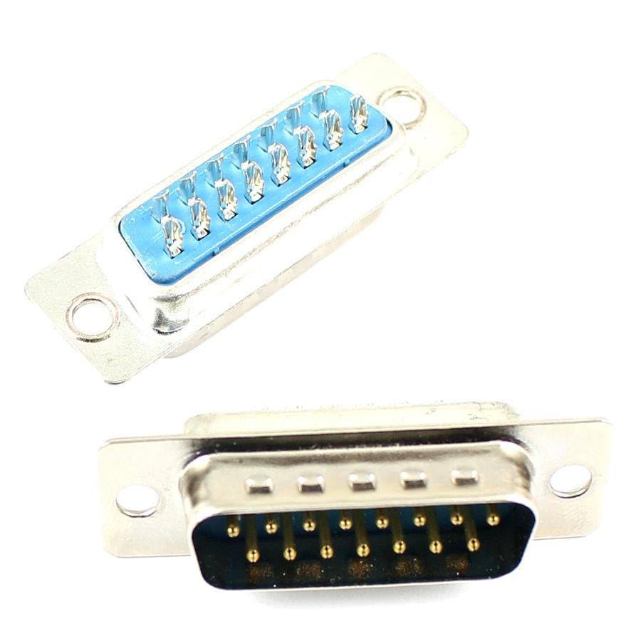 Generic 100 Pcs D-SUB 15 Pin Male Solder Type Plug Adapter Connector Socket 2 Rows