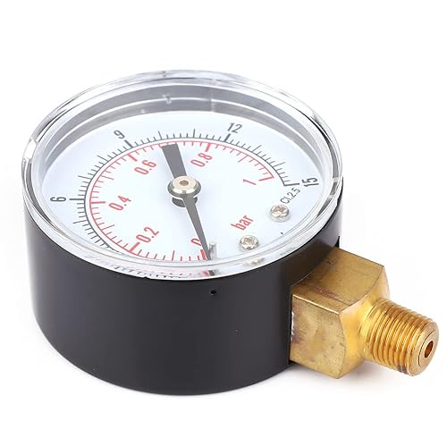 Miniatura 9 de Medidor de presión Psi, manómetro de baja presión, calibre de presión de 14 Npt, manómetro de 1.969 in, dial 18 BSPT conexión inferior para aire,