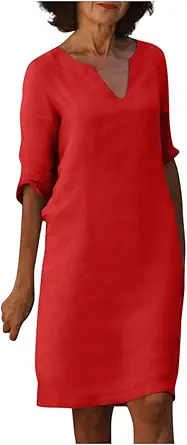 OIOLOYJM Plus Size Summer Dresses for Women 2025 Plus Size Dresses for Curvy Women 3/4 Sleeve Casual Boho Kaftan Dresses