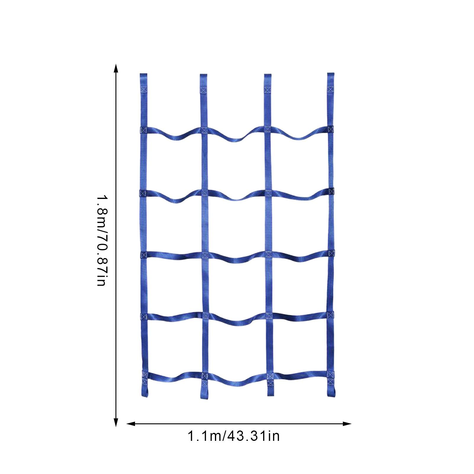 Climbing Net for Kids Outdoor | Climbing Cargo Net - 71''x43'' Polyester Rope Ladder for Jungle Gyms Playground Ribbon Net Obstacle Course Training Climbing Net Shakven