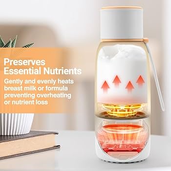Wemoh Draagbare Melkwarmer: Zelfreinigend, temperatuurregeling, 8 voedingen/lading, 450ml, 100W voor borst-/flesvoeding & water