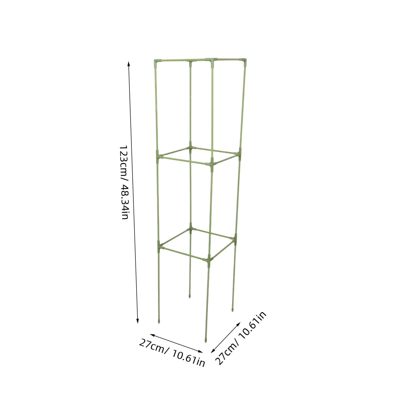 Milisten Treillis pour Tomates Carré 1 Set en Fibre de Verre Vert