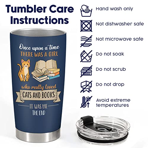 34Hd Cat Mom Gifts, Birthday Gifts For Cat Lover, A Girl Who Love Cats And Books Tumbler Cup With Lid 20 Oz, Cat Coffee Mug, Cat Day Gifts, Thanksgiving Christmas Gifts For Cat Mom #TOP3