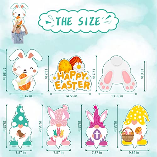 7PCS-Easter-Yard-Signs-Outdoor-Easter-Yard-Decorations-Happy-Easter-Yard-Stake-of-Bunny-Rabbit-Basket-and-Gnomes-Lawn-Decorative-Signs-Waterproof-Easter-Garden-Decals-Garden-Stakes-Party-Supplies