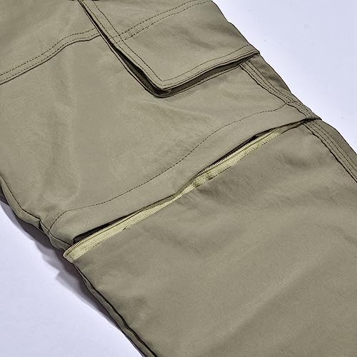 SDGR Pantalon Cargo Homme - Amovible Pantalon de Travail Homme été Léger avec Multipoches Taille Élastique Pantalon Militaire Tissus Confortables Pantalon Tactique Randonnée pour Demi Saison – vue 2