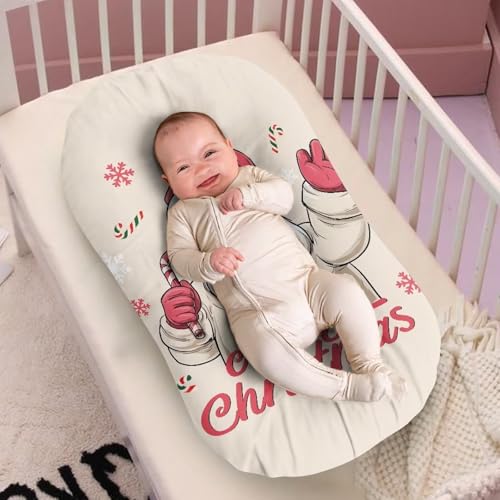 Image of ZOUTAIRONG Merry Christmas Sheetsack Bassinet Sheets Neutral Unisex Fitted Baby Bassinet Sheets Set for Standard Bassinets for Baby Boys or Girls