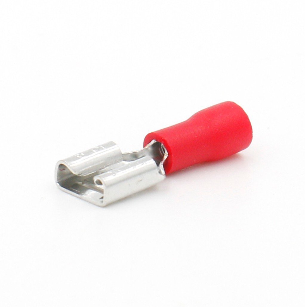 100PCS Red Female Insulated Spade Wire Connector Electrical Crimp Terminal 18-22AWG