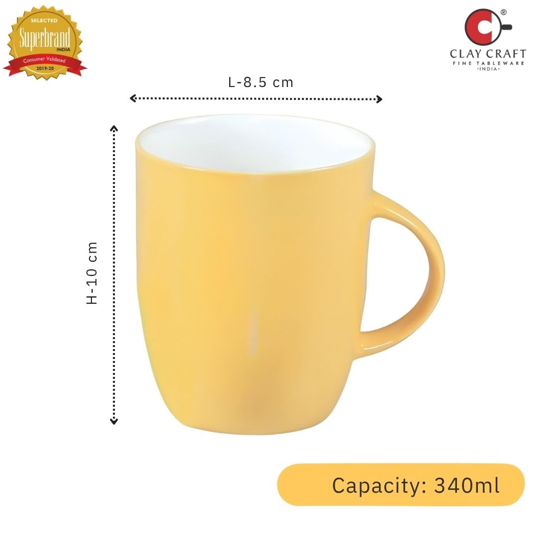 Yellow Ceramic Mug - Cute Cow Design -3