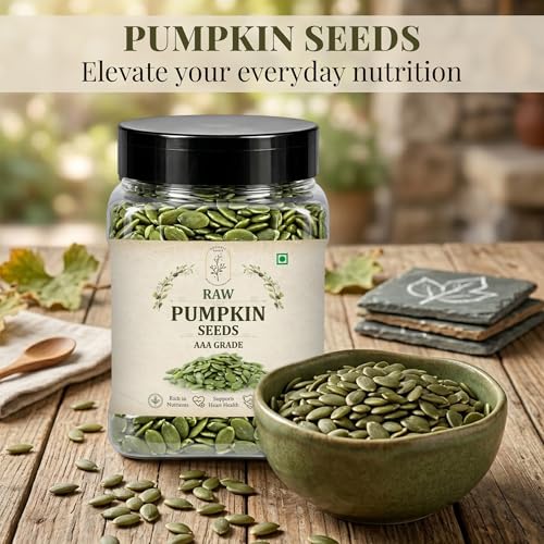 Image of Organic Assets AAA Pumpkin Seeds 1kg (500g x2) | 100% Natural, Raw & Unroasted | High Protein, Fiber & Magnesium Rich | Healthy Snack for Daily Nutrition, Immunity & Heart Health