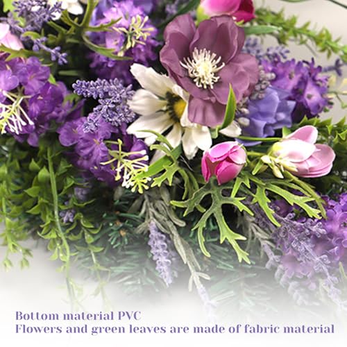 Couronne de larme décorative florale swag violette pour porte de fête - 4