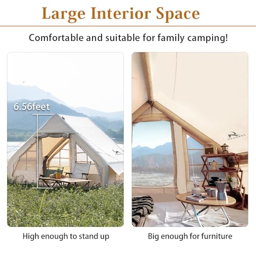 Image of TOMOUNT Inflatable Camping Tents Air Glamping Tents 4 Season Waterproof Easy Set up Cabin House Tent Blow up Tent for Family Camping