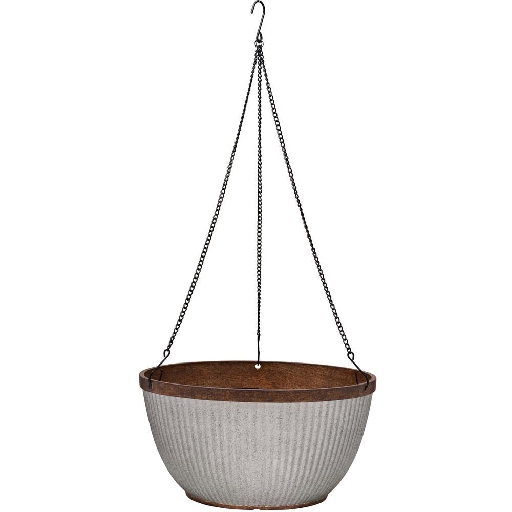 Southern Patio HDR-054801 Westlake Hanging Basket Planter44; Galvanized - 12 in., Silver