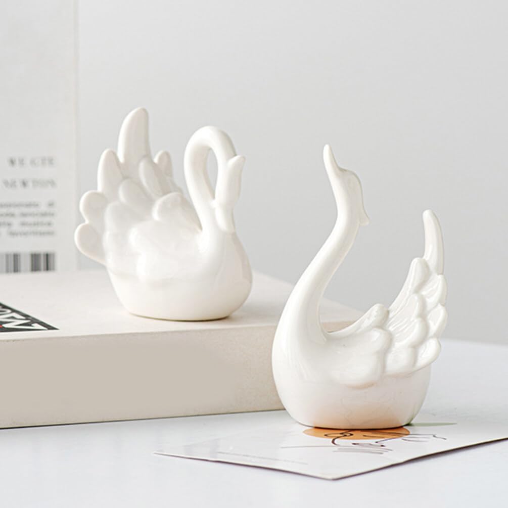 Cache pot, vase, grand pot vintage forme cygne en céramique irisée