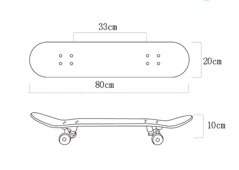 Pro Planches Complètes Skateboard, PU LED Lumière Roue +Mute Grande Vitesse Roulement, 7 Couches Bois d'Erable Skateboard Complet pour Les Enfants, Jeunes et Adultes
