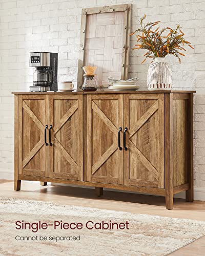 VASAGLE-Storage-Cabinet-Buffet-Cabinet-Sideboard-Credenza-with-Adjustable-Shelves-for-Living-Room-Entryway-Rustic-Walnut-ULSC381T41 VASAGLE Storage Cabinet Buffet Cabinet Sideboard Credenza with Adjustable Shelves for Living Room Entryway Rustic Walnut ULSC381T41