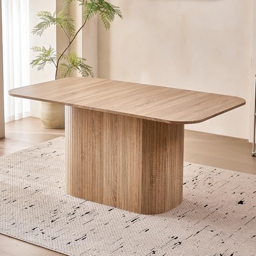 Lecafur HL 63 Inch Farmhouse Dining Table