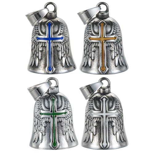 Image of Motorcycle Bell Guardian Angel Charm - Weather-resistant Good Luck Gremlin Bells With Gift Box, Legend Card, Keychain