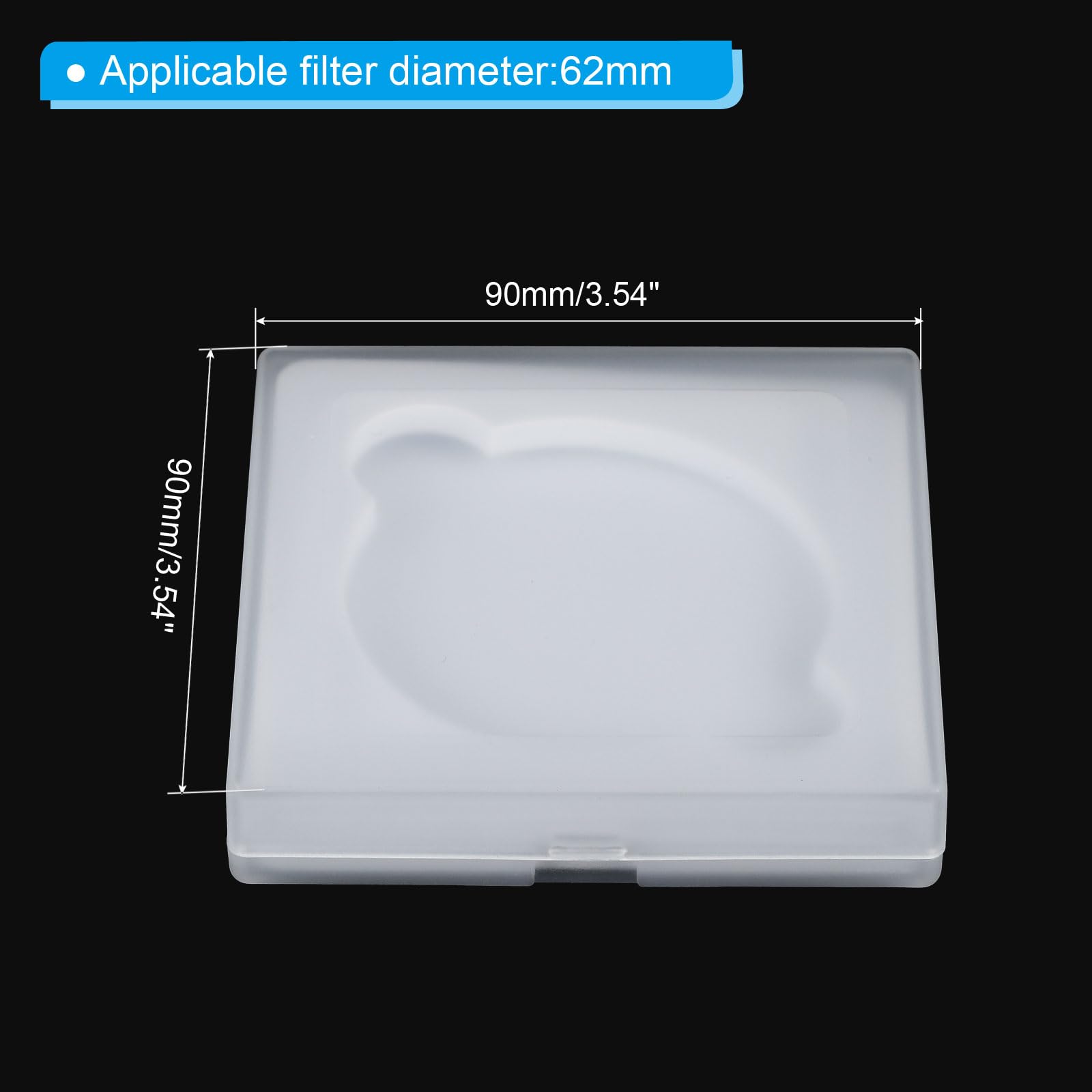 PATIKIL 62mm Lens Filter Case, 1pcs Camera Filter Case Portable Lens Filter Box Water Resistant Dustproof Plastic for Photography Filter Storage