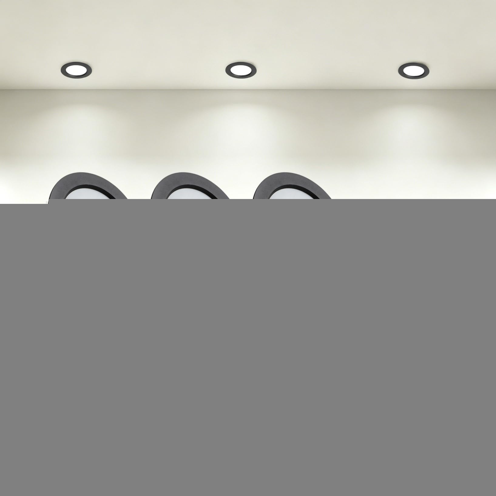 VOGHMOLD 21W Ultra Slim LED Downlight Recessed Ceiling Light 6 inch, 4000K Spot Lights Black Aluminum Trim, Cut Φ160-170mm, AC110-240V Panel Lighting for Office Hallway Closet, 11 Pack