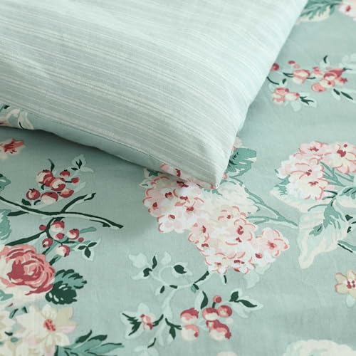 Image of Laura Ashley - Comforter Set, Luxurious Bedding with Matching Shams, Soft & Serene Room Essentials (Rosemoore Teal, Full /Queen)