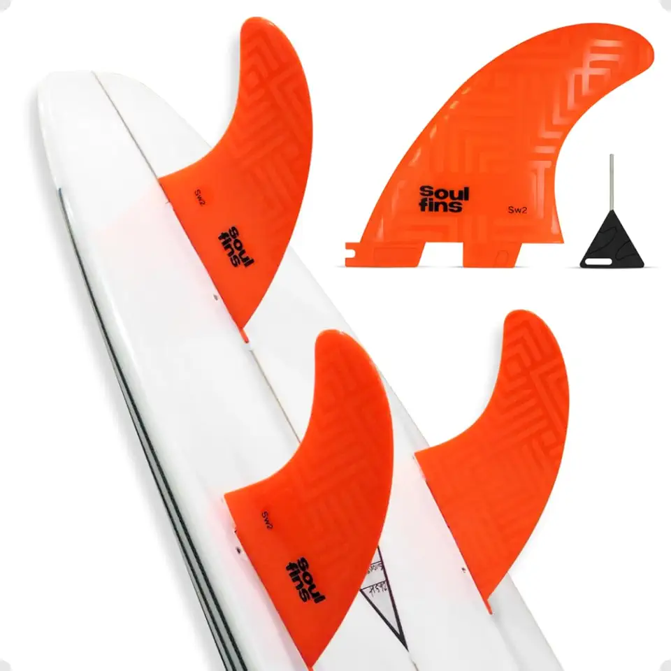 Jogo de Quilhas Surf Triquilha Encaixe FCS 2 (II) Grande (L/G7) - Modelo SW2 Soul Fins Composite para Surfistas +75kg (Sistema Click)