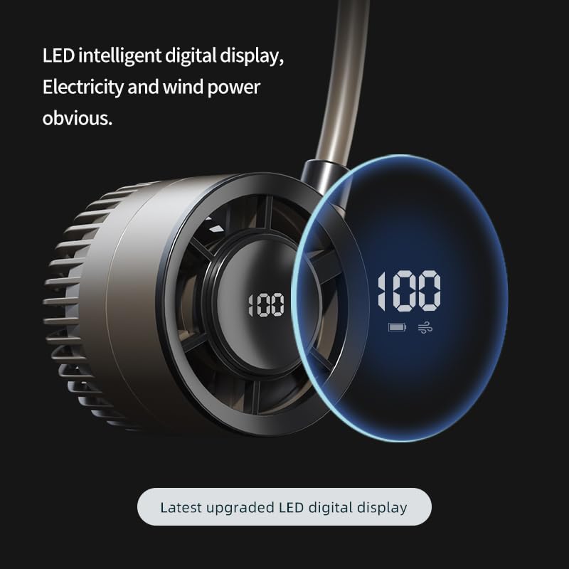 YZYOE Multi functional rechargeable neck fan with LED display screen, a new portable fan for work and life 4 mode - Image 4