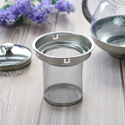 CHALEIRA DE VIDRO/INOX COM INFUSOR 800ML NA CAIXA