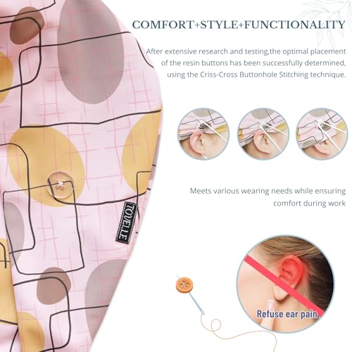 Image of Scrub Caps for Women with Buttons, Classic Surgical Caps