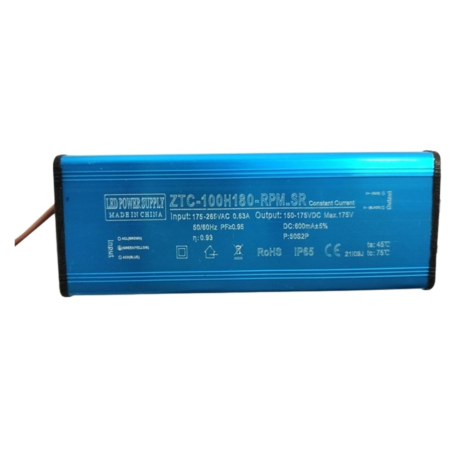 Suitable for LED Driver Power Supply Constant Current floodlight Street Light Ballast ZTC-50H100H200H300H18(ZTC-50H180-PM DC150-175V/0.3A)