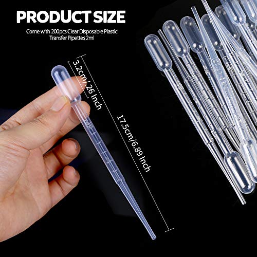 Teenitor 200PCS 2ML Disposable Pipettes Plastic Transfer