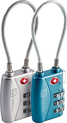 Go Travel Combi 360 Lot de 2 câbles à combinaison TSA Lock 375-0000360 Taille Unique Métal Cover