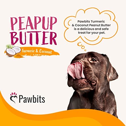 Turmeric Peanut Butter for Dogs - 350G 100% A Golden Paste of Natural Pure Protein Dog & Puppy Treat - UK Made with No Added Oil, Sugar, Salt, or Xylitol