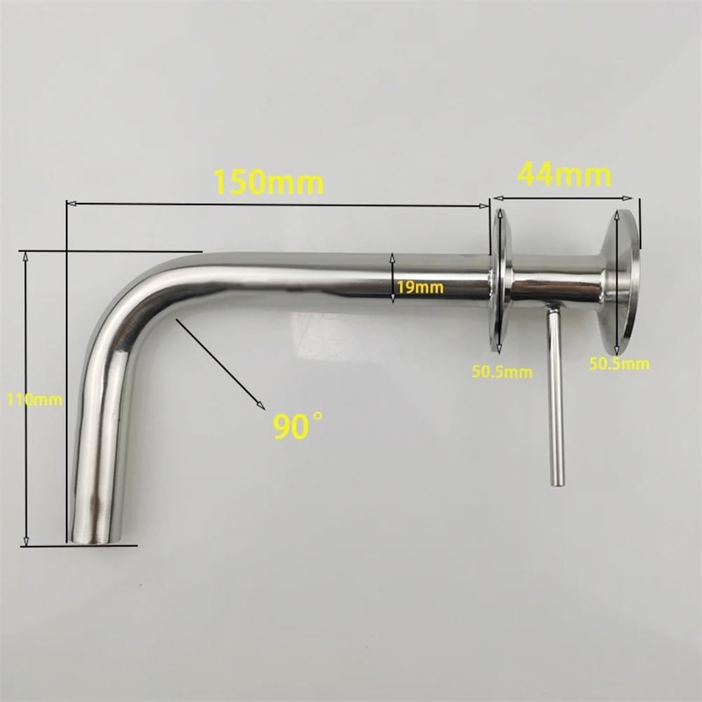 Racking Arm, Stainless Steel SS304 3/4" (19mm OD) with 1.5" Tri Clamp Pickup Tube Home Brew Fitting Tri Clover Racking Arm(Racking arm 2clamp)